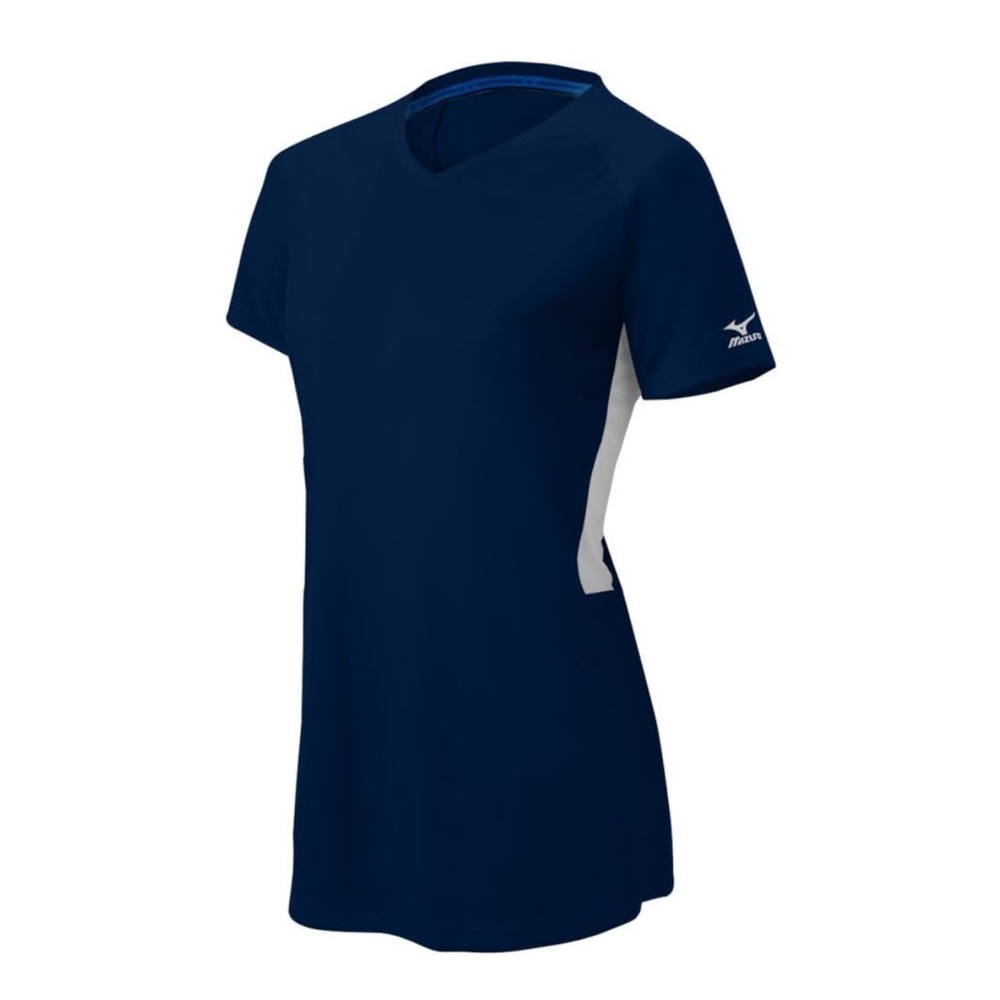 MIZUNO Girl's Comp Short Sleeve V-Neck Tee, NWT